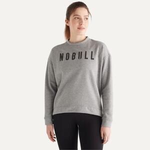 NoBull Women's Crewneck Long Sleeve Sweatshirt Heather Gray Size XS